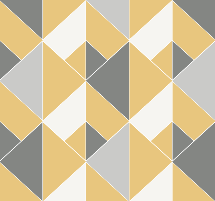 Yellow and grey pattern Triangle Wallpaper - TenStickers