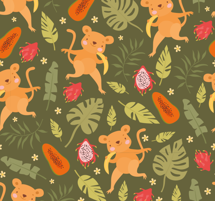 Playful Feline Motif cat wallpaper - TenStickers