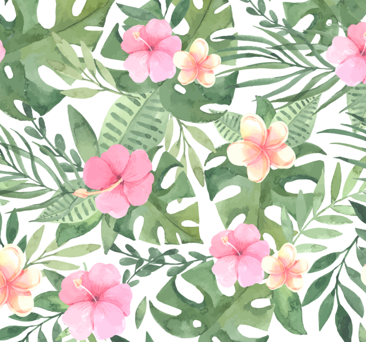 Floral tropical pattern leaf wallpaper - TenStickers
