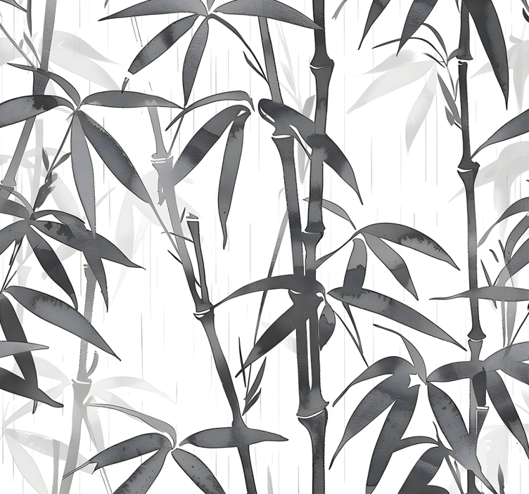 bamboo leaves pattern entrance wallpaper - TenStickers