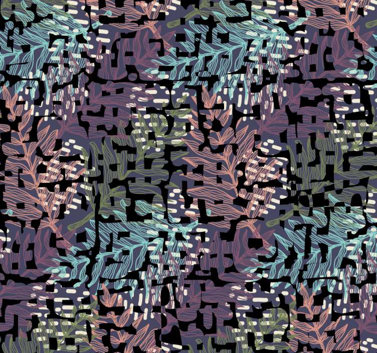 Digital Foliage Pattern leaf wallpaper - TenStickers