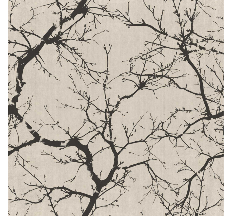Thin black  branches modern wallpaper - TenStickers