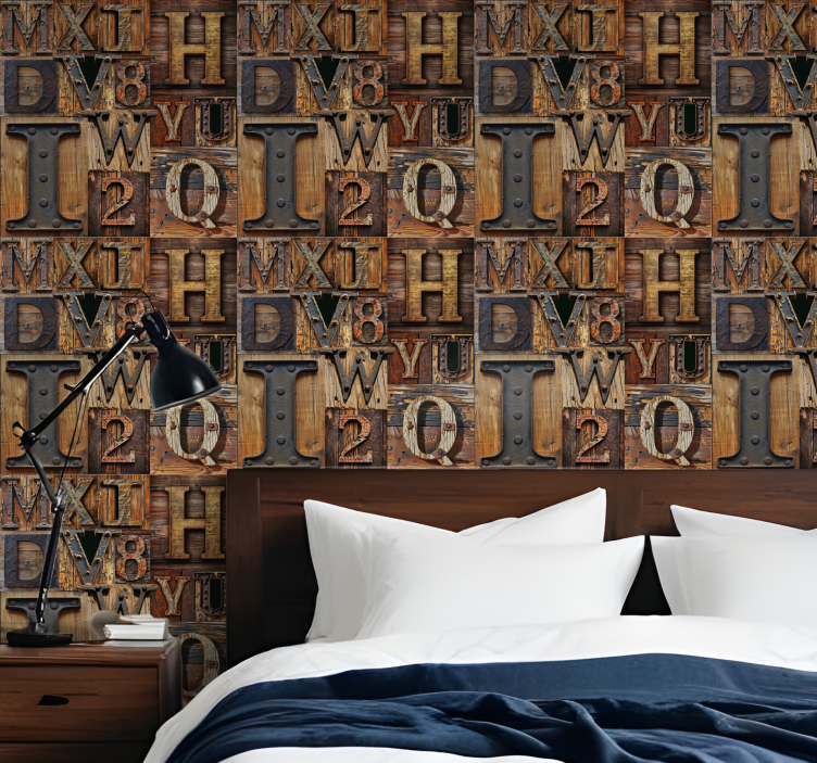 3D effect alphabet wallpaper - TenStickers