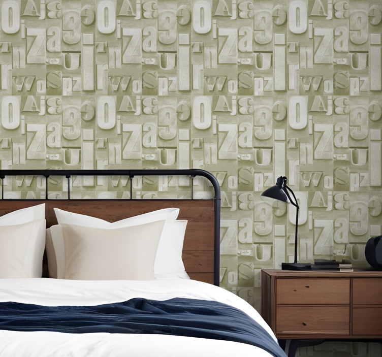 3D industrial style alphabet wallpaper - TenStickers