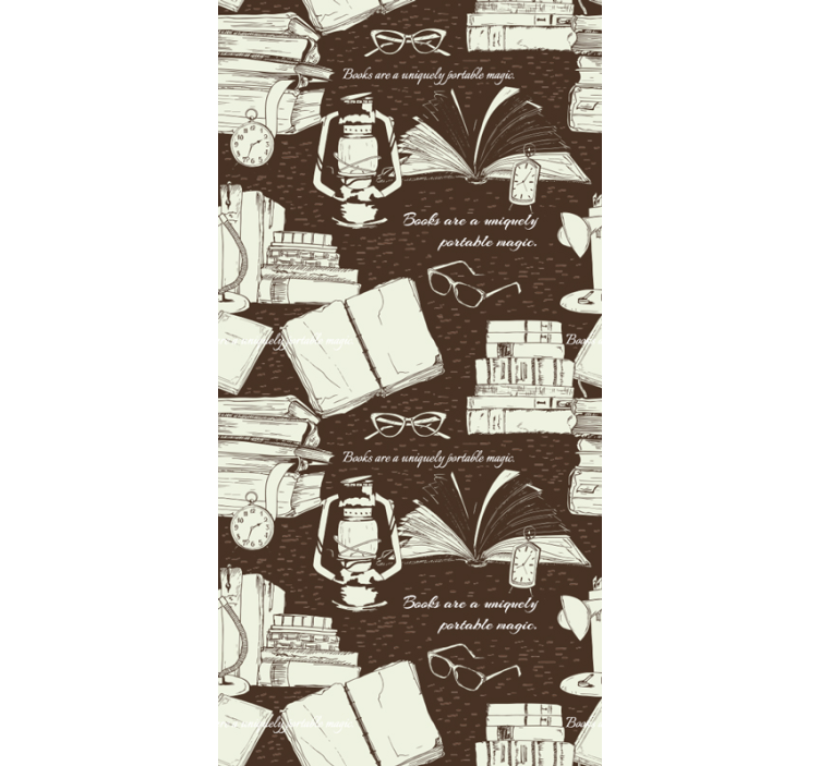 Books and Timepieces alphabet wallpaper - TenStickers