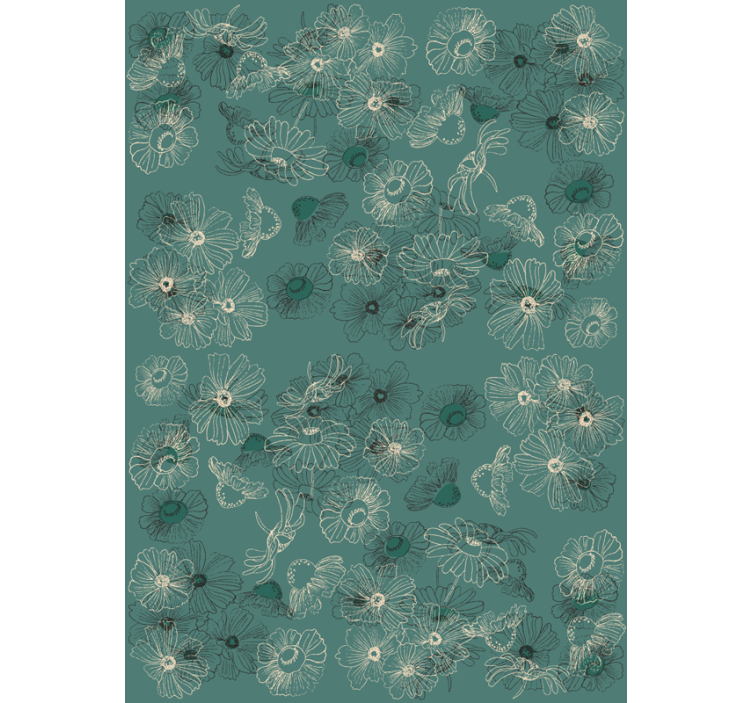 Elegant green display flower wallpaper - TenStickers
