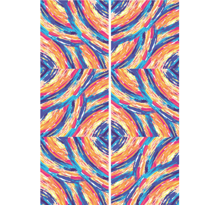 Multicoloured brush strokes Art Wallpaper - TenStickers