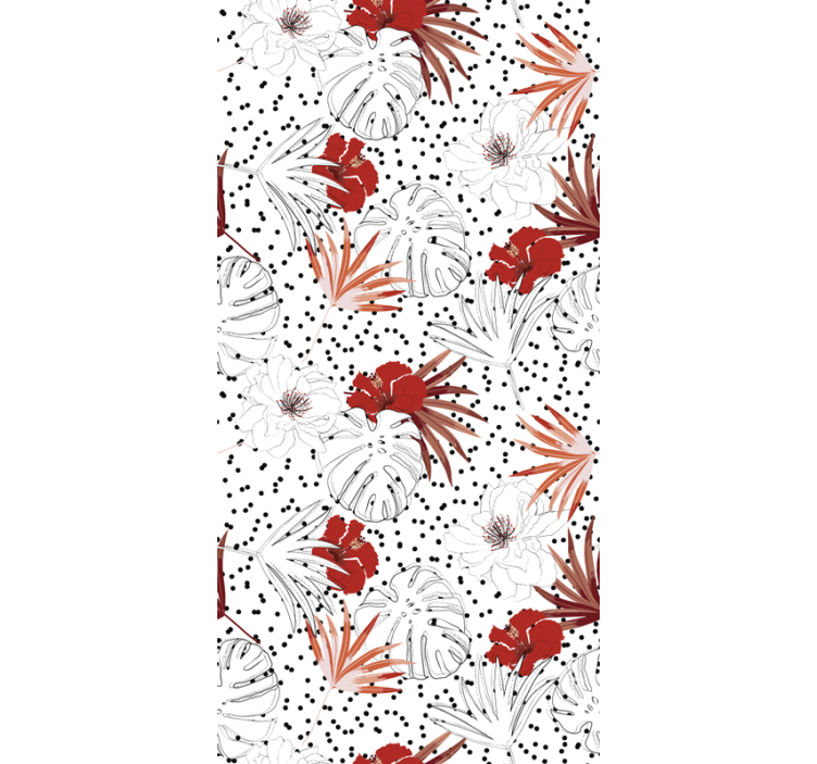 Tropical Botanical Design ornamental flower wallpaper - TenStickers