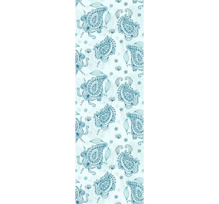 Floral Teardrop Forms ornamental flower wallpaper - TenStickers