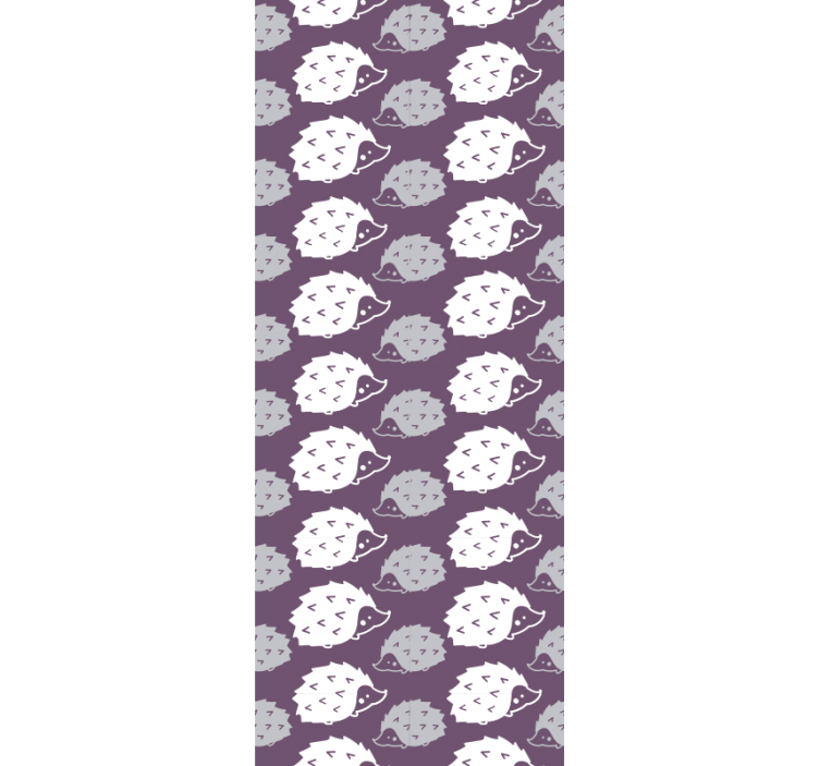 Purple hedgehog pattern animal wallpaper - TenStickers