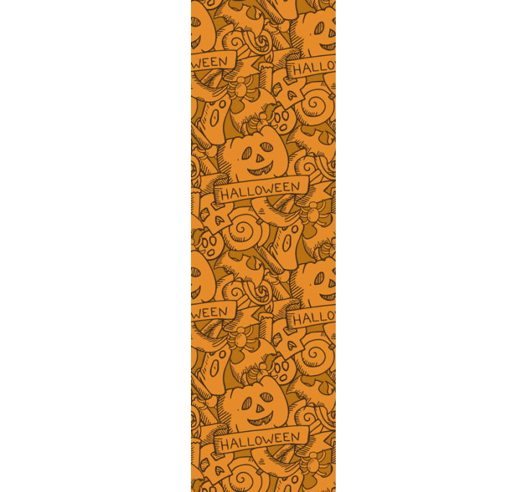 Cheerful orange motif halloween wallpaper - TenStickers