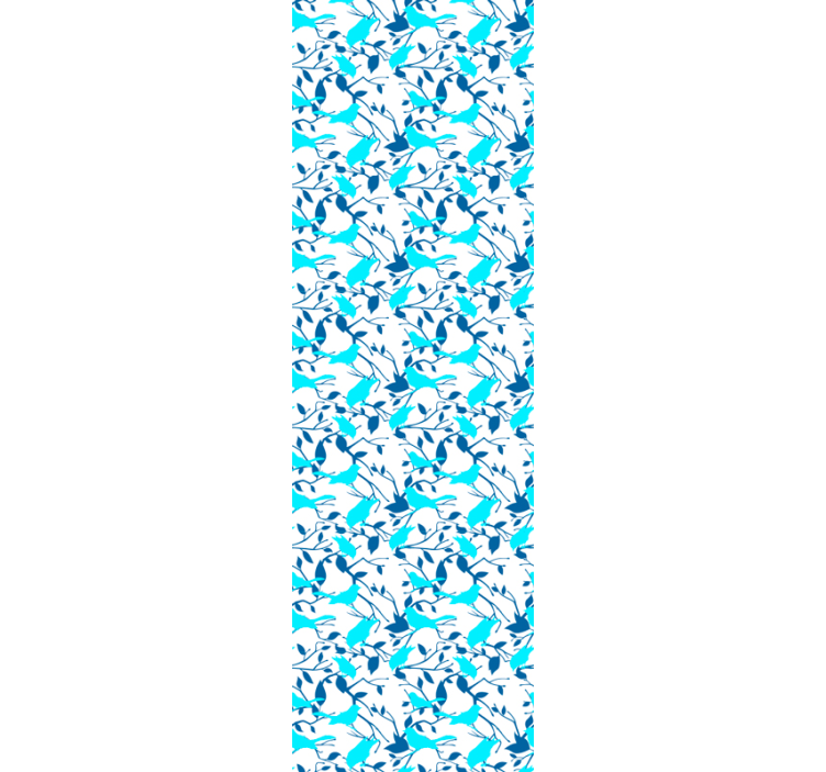 Light blue birds on tree branches wallpaper - TenStickers