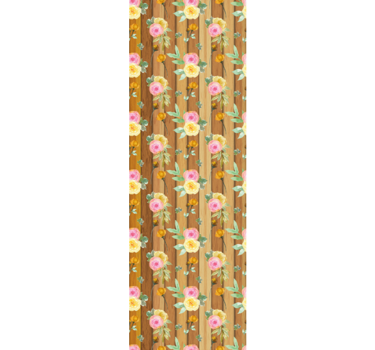 Blossom Stripes flower wallpaper - TenStickers