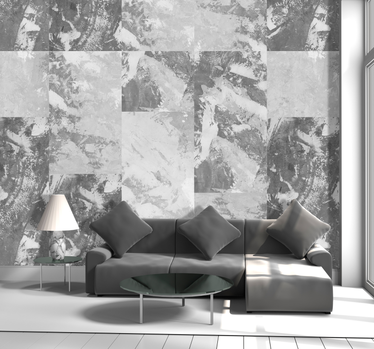 Abstract Monochrome Texture Concrete Wallpaper - TenStickers