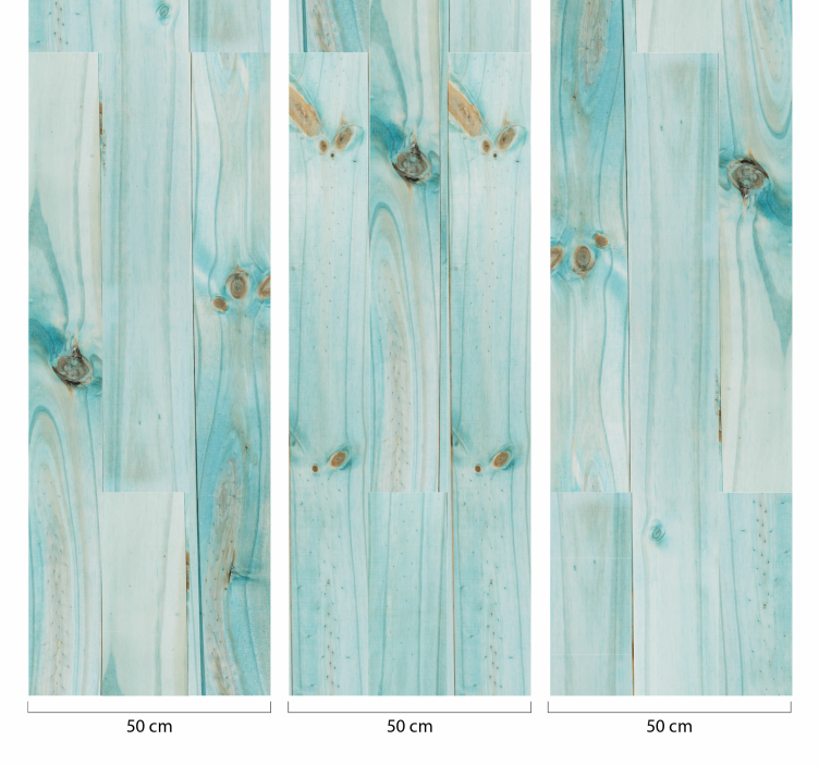 Soft Blue Wooden Planks Wallpaper - TenStickers