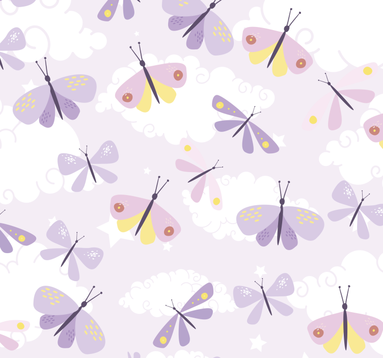 Pastel purple tones Butterfly Wallpaper - TenStickers
