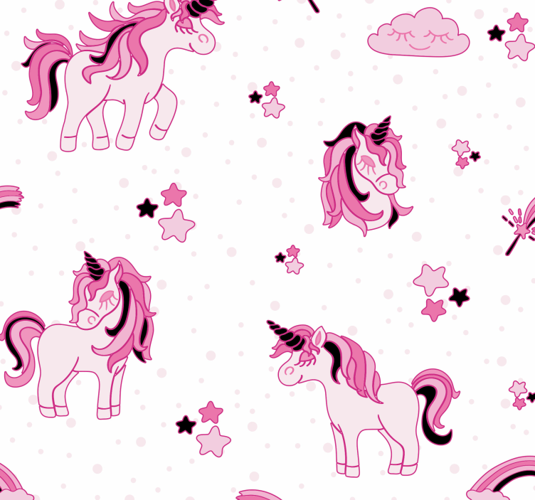 Magical Unicorn Motif animal wallpaper - TenStickers