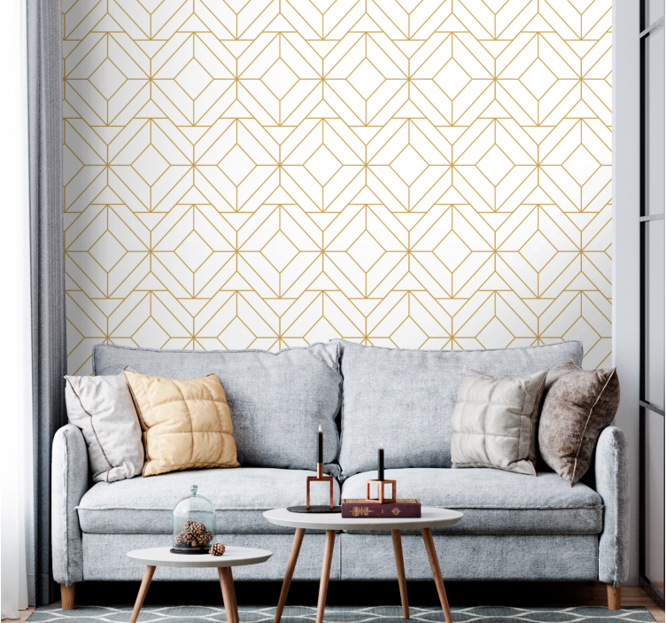 Cubic Geometrics geometric wallpaper - TenStickers
