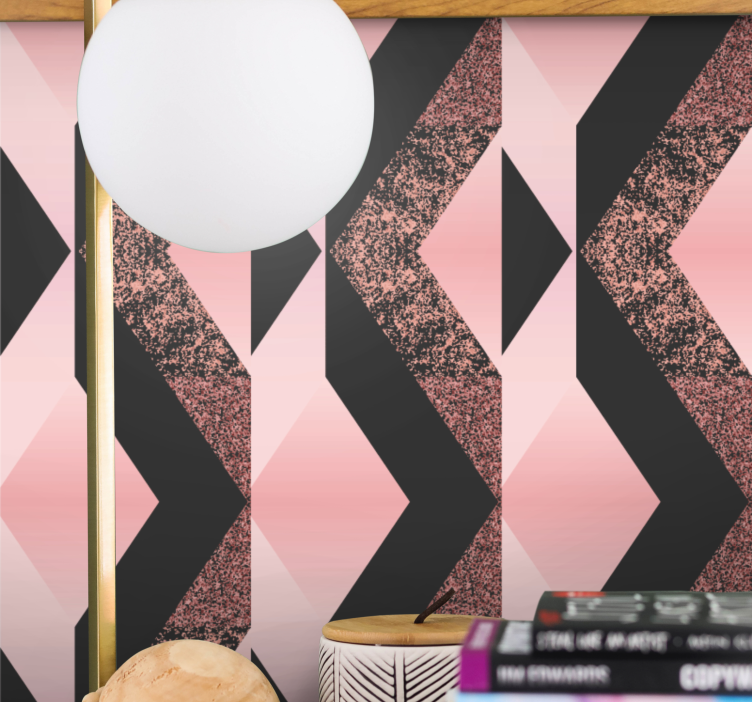 Abstract pink pattern geometric wallpaper - TenStickers
