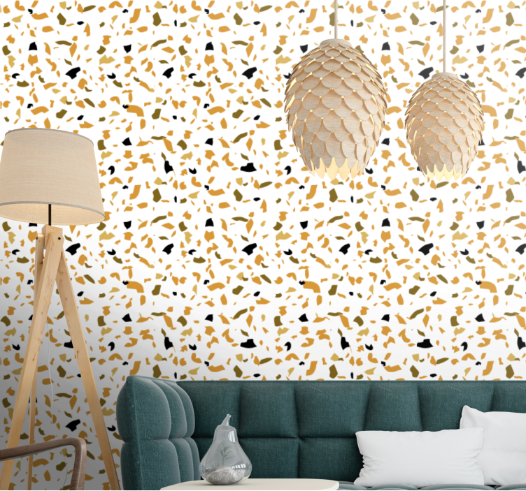 Abstract terrazzo shapes textured wallpaper - TenStickers