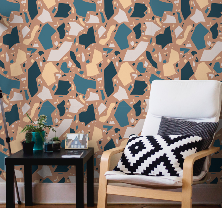 Abstract Shapes Fusion Textured Wallpaper - TenStickers