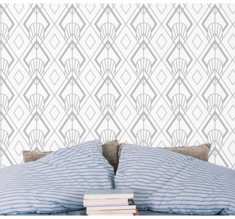 Abstract white pattern Home office wallpaper - TenStickers