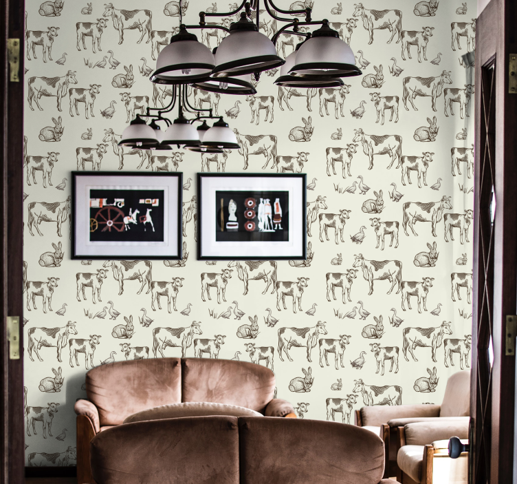 Agricultural Creature Illustrations animal wallpaper - TenStickers