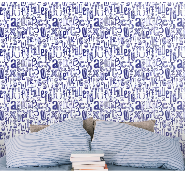 Alphabet wallpaper with alphabet motif - TenStickers