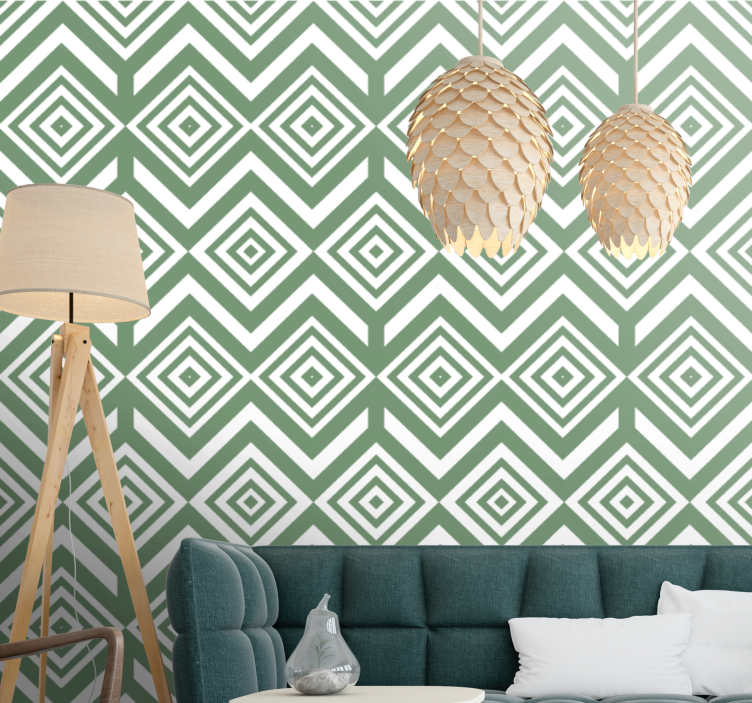 Angular Diamond Forms geometric wallpaper - TenStickers