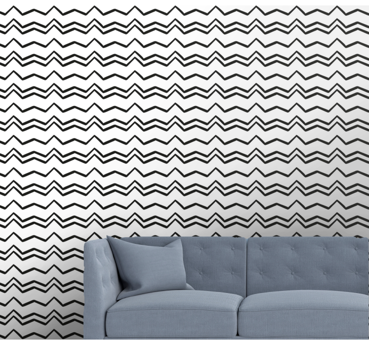 Angular Zigzag geometric wallpaper - TenStickers