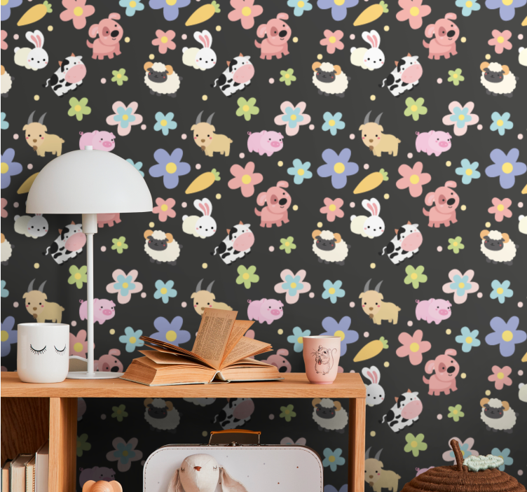 Animal wallpaper animal pattern delight - TenStickers