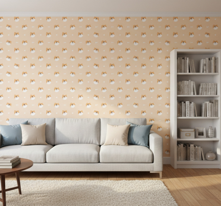 Animal wallpaper cute dog face cartoon - TenStickers