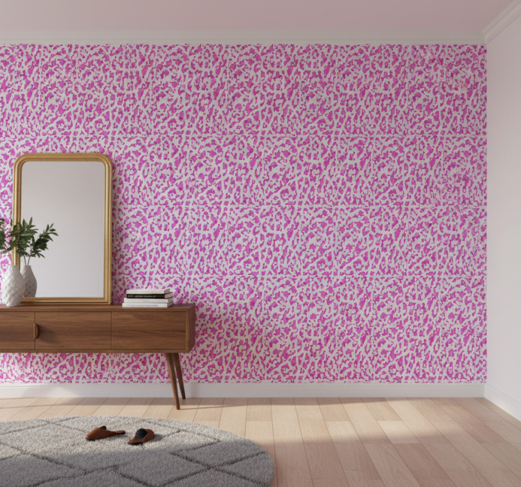 Animal wallpaper fuchsia leopard design - TenStickers