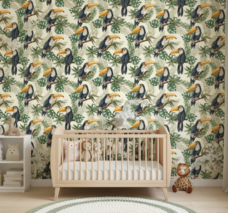 Animal wallpaper jungle toucans - TenStickers