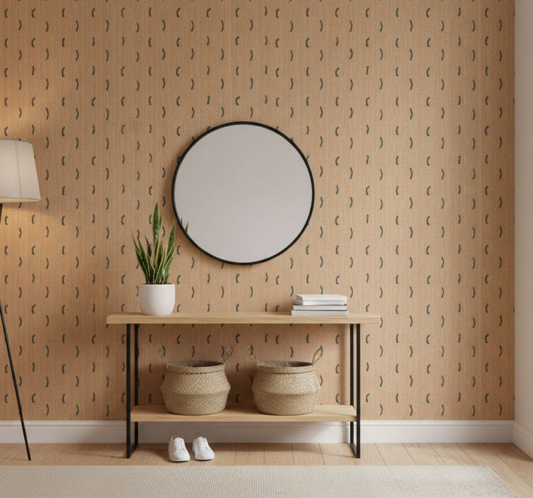 Animal wallpaper jute beige imitation - TenStickers