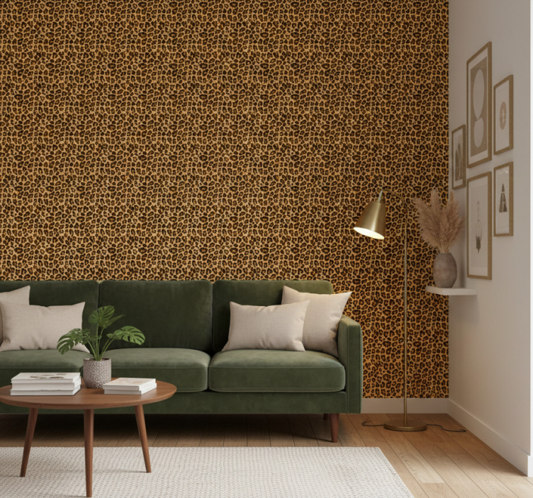 Animal wallpaper leopard print accent area - TenStickers