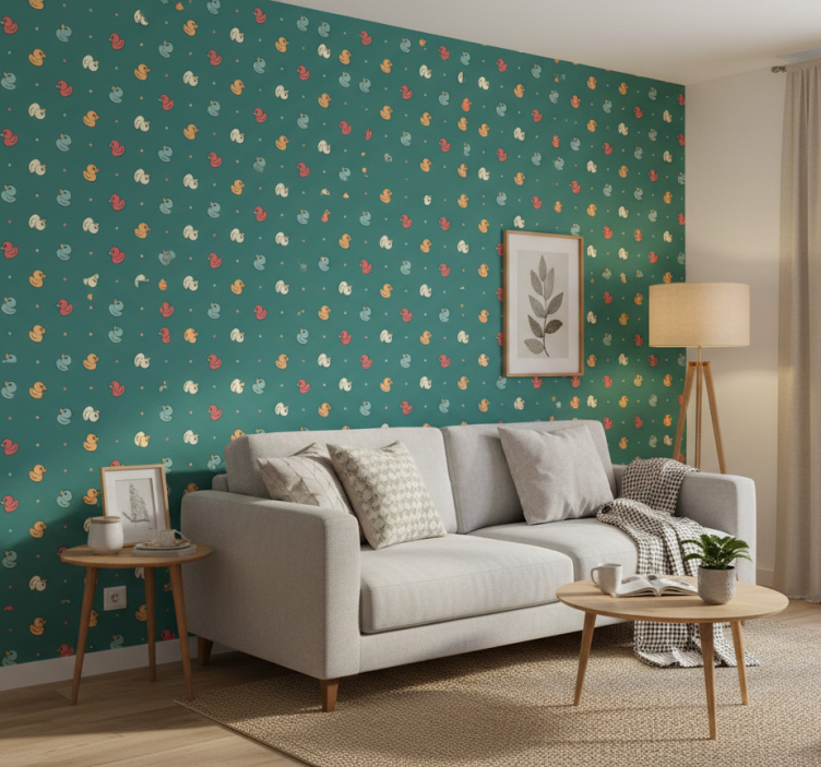 Animal wallpaper multicolor rubber duckies - TenStickers