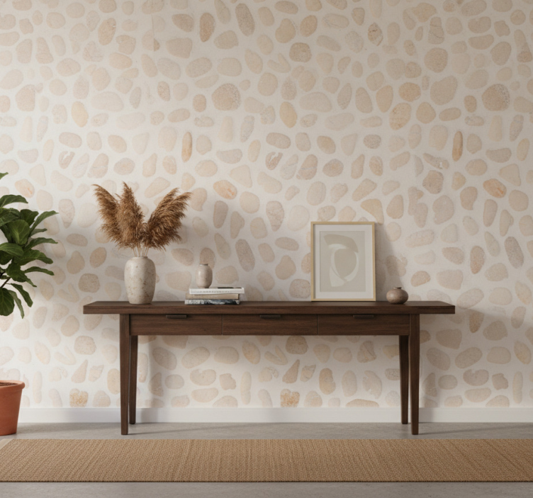 Animal wallpaper neutral pebble pattern - TenStickers
