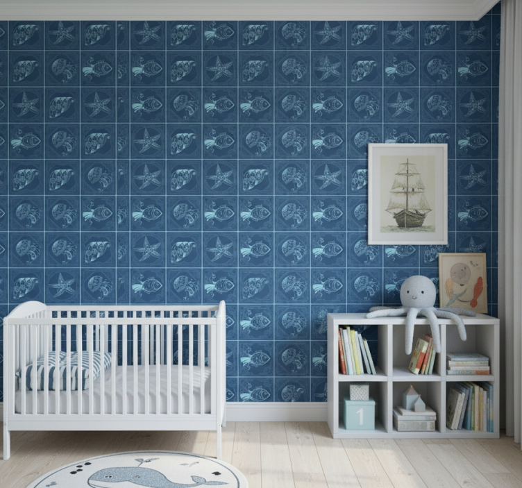 Animal wallpaper ornamental sea life design - TenStickers