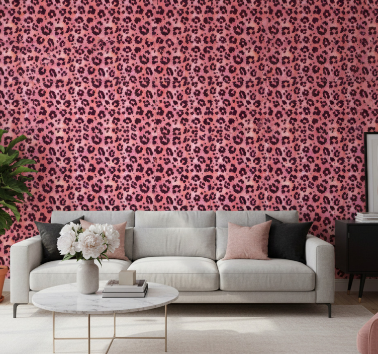 Animal wallpaper pink leopard print design - TenStickers