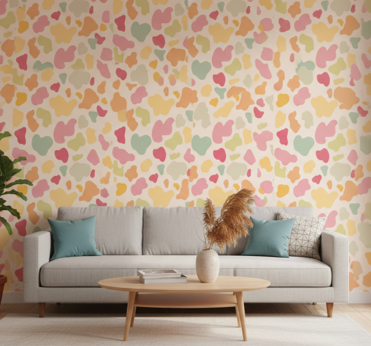 Animal wallpaper rainbow cow print - TenStickers