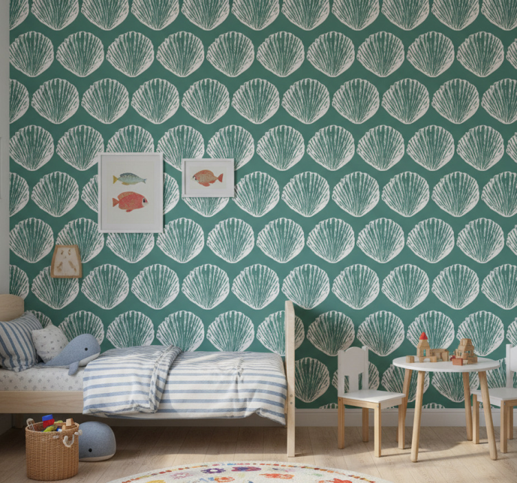 Animal wallpaper retro seashell design - TenStickers