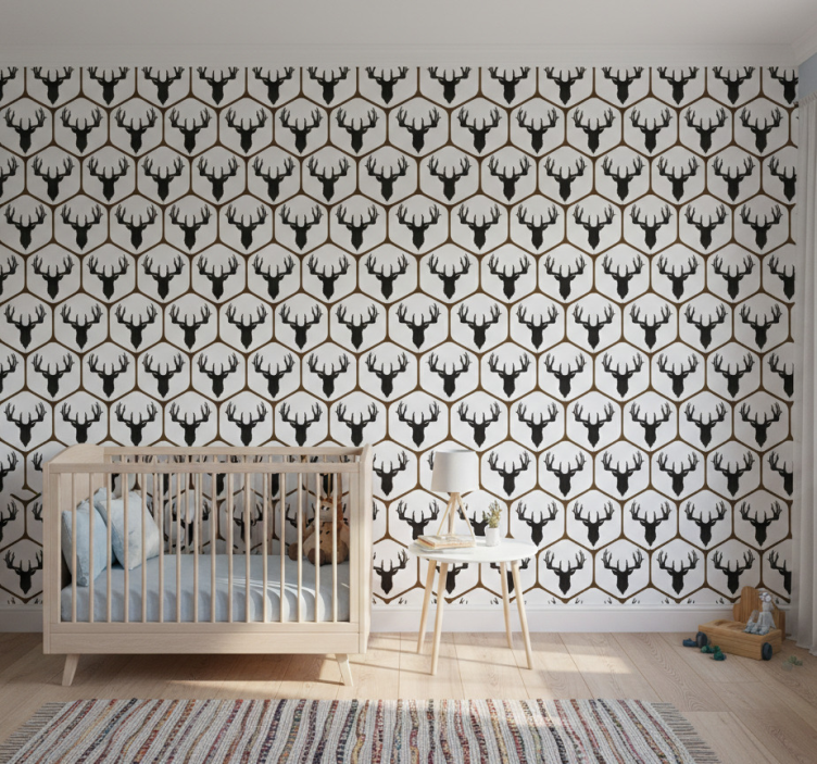 Animal wallpaper tiled stag - TenStickers