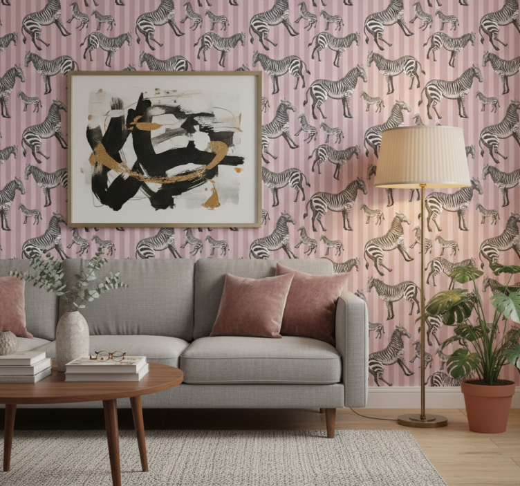 Animal wallpaper vintage zebra illustration pattern - TenStickers