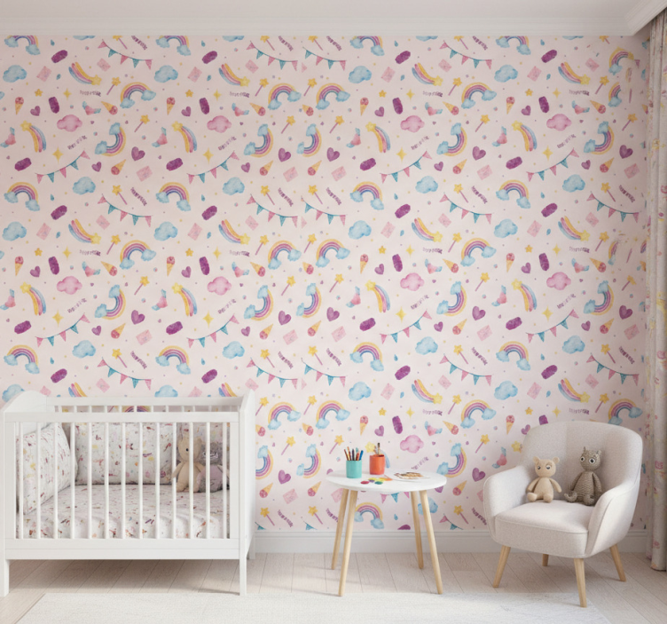 Animal wallpaper watercolor seamless pattern - TenStickers