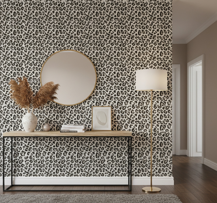 Animal wallpaper white leopard print - TenStickers