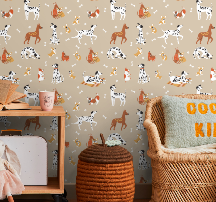 Animal wallpaper with playful animal designs - TenStickers