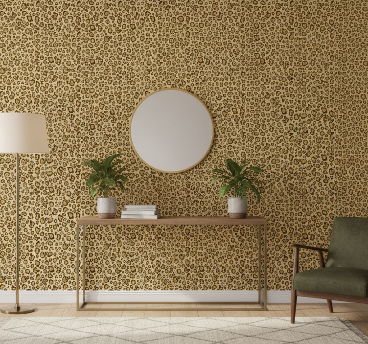 Animal wallpaper yellow leopard pattern - TenStickers