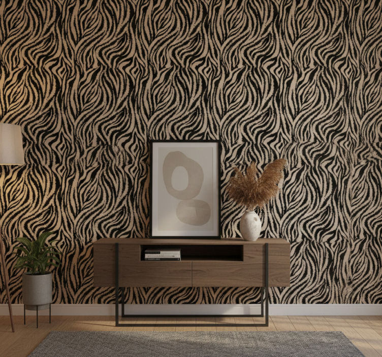 Animal wallpaper zebra striped design - TenStickers