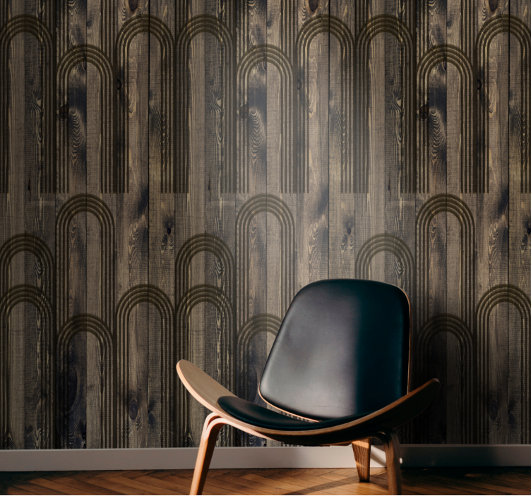 Arched Pattern Design wood effect  wallpaper - TenStickers